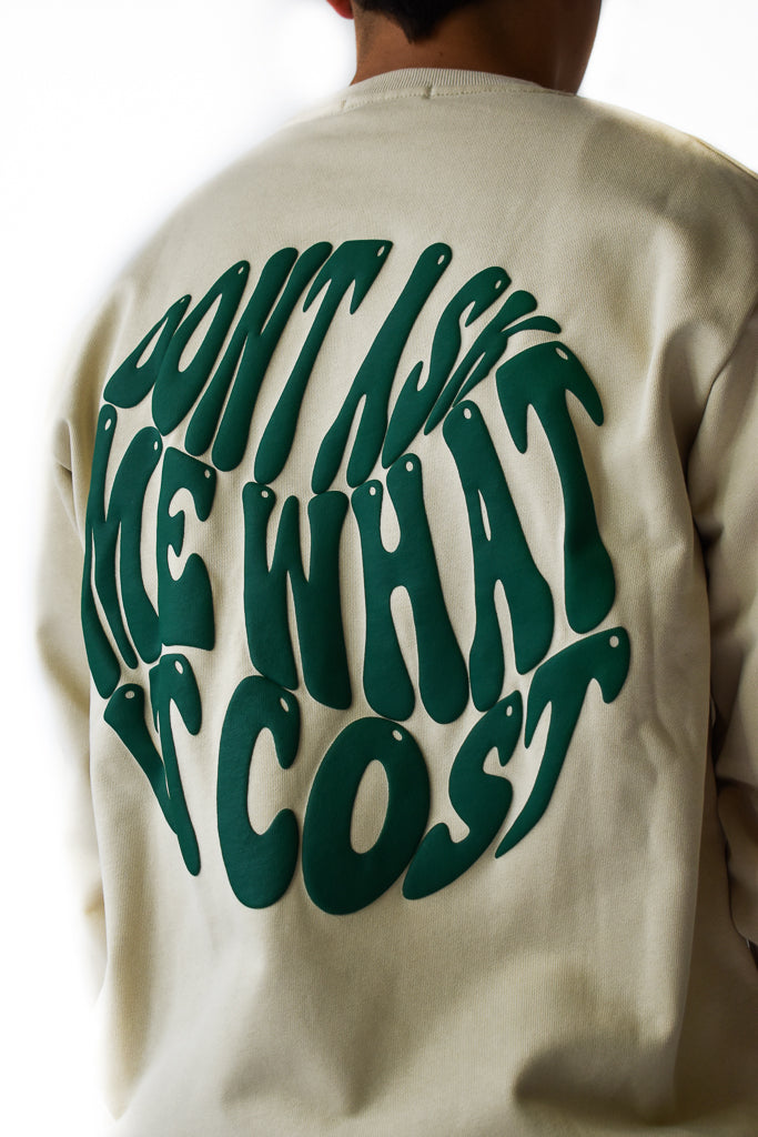 COSTS A LOT CREWNECK SWEATSHIRT TAN