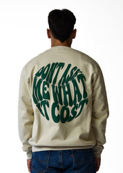 COSTS A LOT CREWNECK SWEATSHIRT TAN