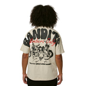 PRETTY GIRL BIKER CLUB S/S TEE TAN