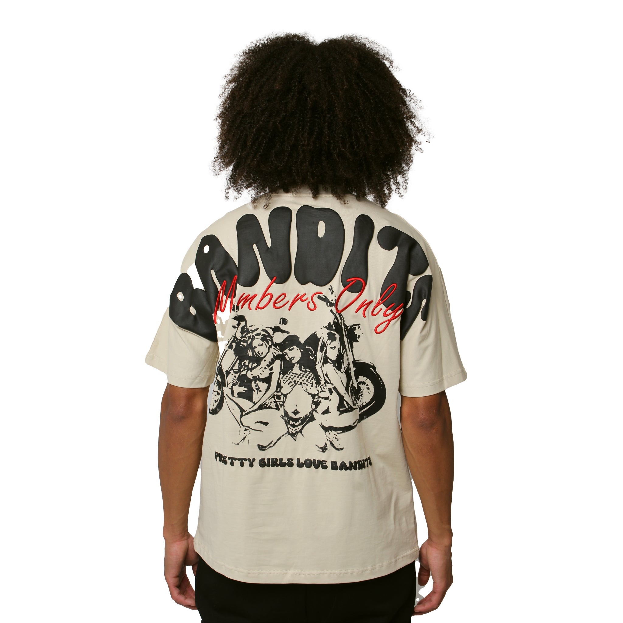 PRETTY GIRL BIKER CLUB S/S TEE TAN