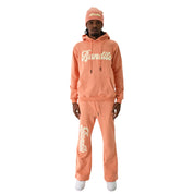 VARSITY SCRIPT PULLOVER HOODY PEACH