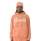 VARSITY SCRIPT PULLOVER HOODY PEACH